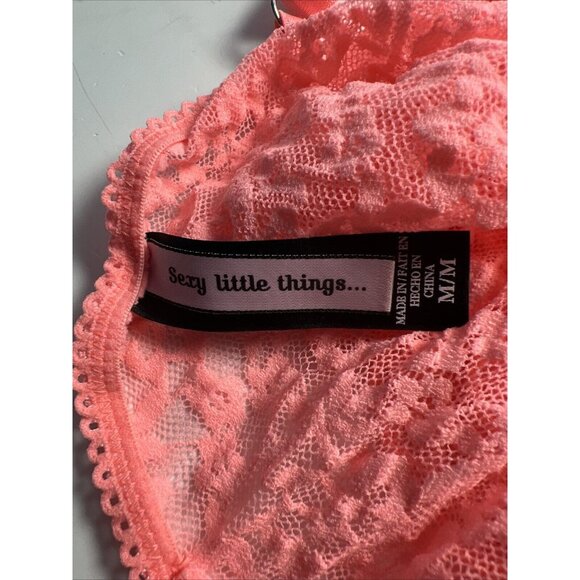 Victorias Secret Sexy Little Things Lace Slip Dress Ruffled Orange Sz M - Picture 4 of 8